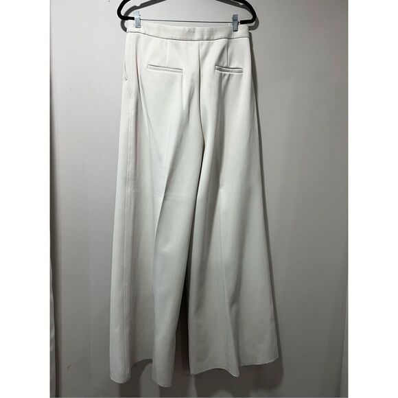 Max Mara Women's Ivory Pleated Zinnia Jersey Flared Wide-leg Pants Sz 14 NWOT - Picture 3 of 7